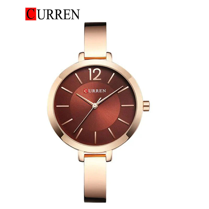 CURREN Original Brand Stainless Steel Wrist Watch For Woman With Brand (Box & Bag)-9012
